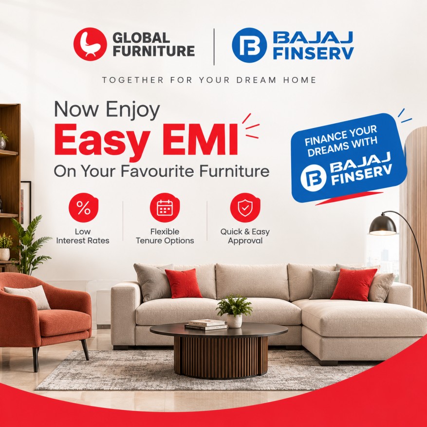 Global Furniture EMI partnership with Bajaj Finserv